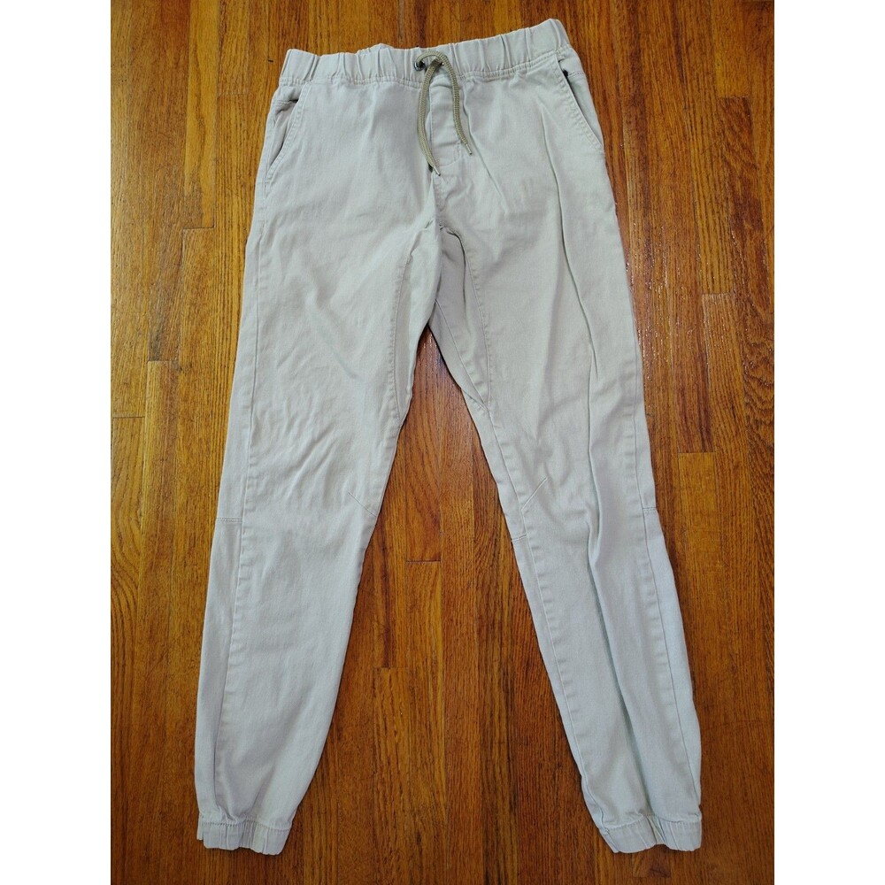 DKNY Boys Size 18/20 Beige Khaki Pants Jeans Drawsting Pockets Large Boys W/Logo